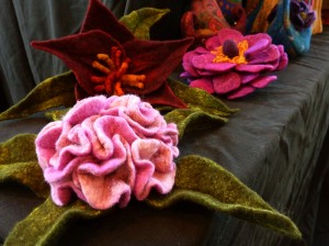 Felt flowers by Jill Gunn